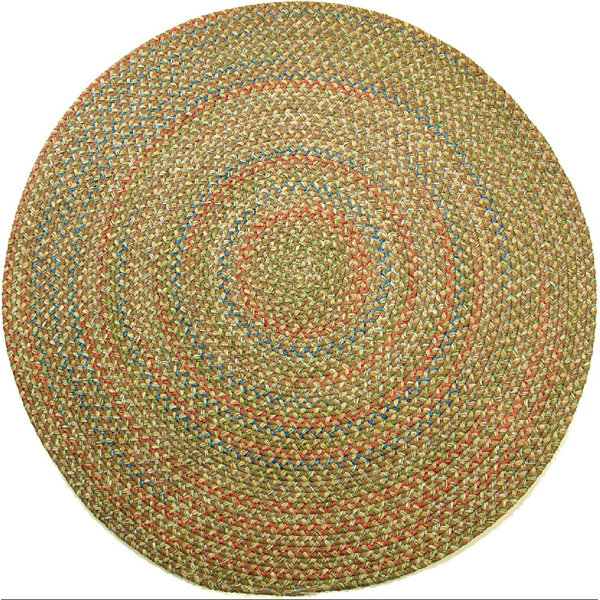 August Grove® Tamarind Multi Round Indoor/Outdoor Braided Rug Camel